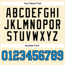 Load image into Gallery viewer, Custom Cream Blue-Black Authentic Throwback Basketball Jersey