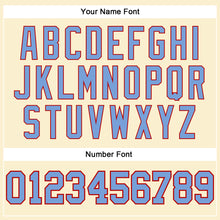 Load image into Gallery viewer, Custom Cream Light Blue-Red Authentic Throwback Basketball Jersey