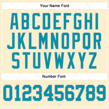 Load image into Gallery viewer, Custom Cream Teal-Gray Authentic Throwback Basketball Jersey