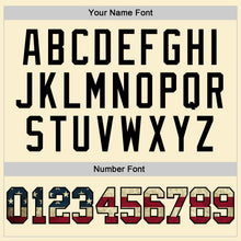 Load image into Gallery viewer, Custom Cream Vintage USA Flag-Black Authentic Throwback Basketball Jersey