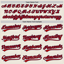 Load image into Gallery viewer, Custom Cream Red-Navy Authentic Baseball Jersey
