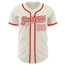 Load image into Gallery viewer, Custom Cream Cream-Red Authentic Baseball Jersey