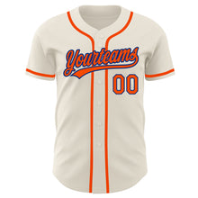 Load image into Gallery viewer, Custom Cream Orange-Royal Authentic Baseball Jersey