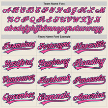 Load image into Gallery viewer, Custom Cream Light Blue Black-Pink Authentic Baseball Jersey