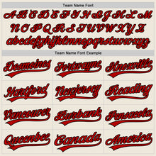 Load image into Gallery viewer, Custom Cream Red-Black Authentic Baseball Jersey