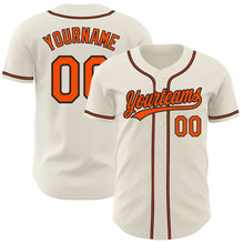 Load image into Gallery viewer, Custom Cream Orange-Black Authentic Baseball Jersey