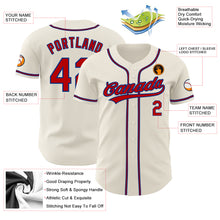 Load image into Gallery viewer, Custom Cream Red-Royal Authentic Baseball Jersey