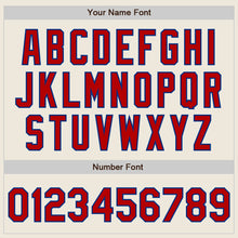 Load image into Gallery viewer, Custom Cream Red-Royal Authentic Baseball Jersey