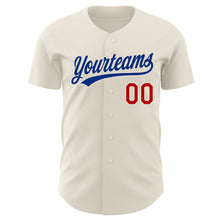 Load image into Gallery viewer, Custom Cream Red-Royal Authentic Baseball Jersey