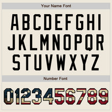 Load image into Gallery viewer, Custom Cream Vintage USA Flag-Black Authentic Baseball Jersey