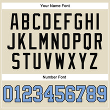 Load image into Gallery viewer, Custom Cream Black Pinstripe Blue Authentic Basketball Jersey