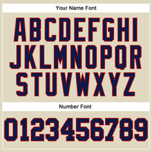 Load image into Gallery viewer, Custom Cream Navy Pinstripe Navy-Red Authentic Basketball Jersey