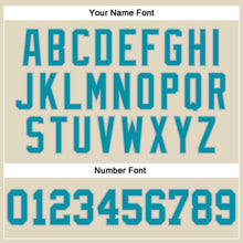 Load image into Gallery viewer, Custom Cream Gray Pinstripe Teal Authentic Basketball Jersey