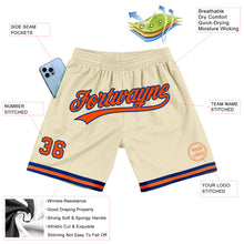 Load image into Gallery viewer, Custom Cream Orange-Royal Authentic Throwback Basketball Shorts