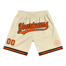 Load image into Gallery viewer, Custom Cream Orange-Black Authentic Throwback Basketball Shorts