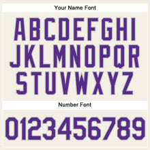 Load image into Gallery viewer, Custom Cream Gray Pinstripe Purple Authentic Baseball Jersey