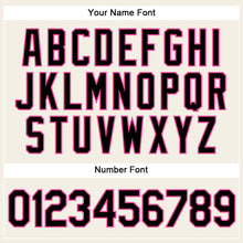 Load image into Gallery viewer, Custom Cream Black Pinstripe Pink Authentic Baseball Jersey