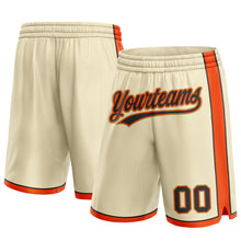 Load image into Gallery viewer, Custom Cream Black Orange-Old Gold Authentic Basketball Shorts