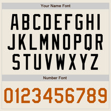 Load image into Gallery viewer, Custom Cream Black Pinstripe Texas Orange Authentic Baseball Jersey