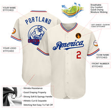 Load image into Gallery viewer, Custom Cream Red-Royal Authentic Baseball Jersey