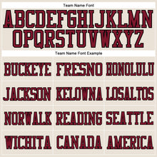 Load image into Gallery viewer, Custom Cream Crimson-Black Mesh Authentic Football Jersey