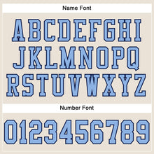 Load image into Gallery viewer, Custom Cream Light Blue-Navy Mesh Authentic Football Jersey