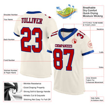 Load image into Gallery viewer, Custom Cream Red-Royal Mesh Authentic Football Jersey