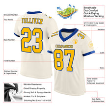 Load image into Gallery viewer, Custom Cream Gold-Royal Mesh Authentic Football Jersey