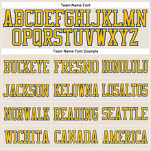 Load image into Gallery viewer, Custom Cream Gold-Royal Mesh Authentic Football Jersey