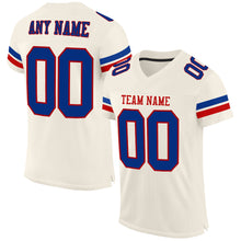 Load image into Gallery viewer, Custom Cream Royal-Red Mesh Authentic Football Jersey