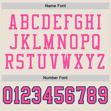 Load image into Gallery viewer, Custom Cream Pink Black-Light Blue Mesh Authentic Football Jersey
