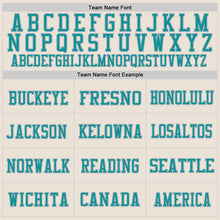 Load image into Gallery viewer, Custom Cream Teal-Gray Mesh Authentic Football Jersey