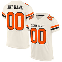 Load image into Gallery viewer, Custom Cream Orange-Black Mesh Authentic Football Jersey