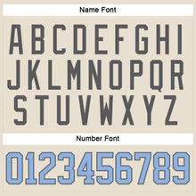 Load image into Gallery viewer, Custom Cream Light Blue-Steel Gray Hockey Lace Neck Jersey