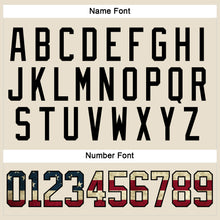 Load image into Gallery viewer, Custom Cream Vintage USA Flag Black-Maroon Hockey Lace Neck Jersey