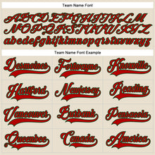 Load image into Gallery viewer, Custom Cream Red-Green Hockey Lace Neck Jersey