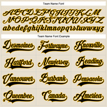 Load image into Gallery viewer, Custom Cream Black-Gold Hockey Lace Neck Jersey