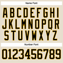 Load image into Gallery viewer, Custom Cream Black-Gold Hockey Lace Neck Jersey