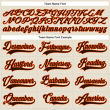 Load image into Gallery viewer, Custom Cream Brown-Orange Hockey Lace Neck Jersey