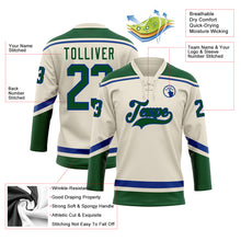 Load image into Gallery viewer, Custom Cream Green-Royal Hockey Lace Neck Jersey