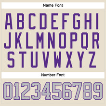 Load image into Gallery viewer, Custom Cream Gray-Purple Hockey Lace Neck Jersey
