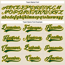 Load image into Gallery viewer, Custom Cream Green-Gold Hockey Lace Neck Jersey