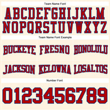 Load image into Gallery viewer, Custom Stitched Cream Red-Royal Football Pullover Sweatshirt Hoodie