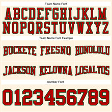 Load image into Gallery viewer, Custom Stitched Cream Red-Green Football Pullover Sweatshirt Hoodie