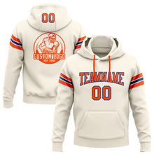 Load image into Gallery viewer, Custom Stitched Cream Orange-Royal Football Pullover Sweatshirt Hoodie