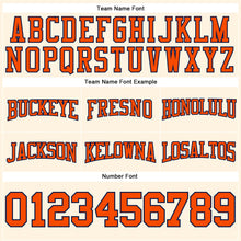 Load image into Gallery viewer, Custom Stitched Cream Orange-Navy Football Pullover Sweatshirt Hoodie