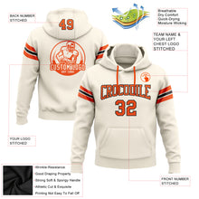 Load image into Gallery viewer, Custom Stitched Cream Orange-Black Football Pullover Sweatshirt Hoodie