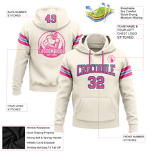 Load image into Gallery viewer, Custom Stitched Cream Pink Black-Light Blue Football Pullover Sweatshirt Hoodie