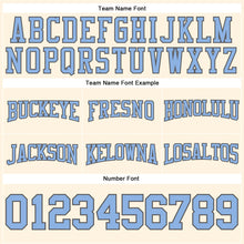 Load image into Gallery viewer, Custom Stitched Cream Light Blue-Steel Gray Football Pullover Sweatshirt Hoodie