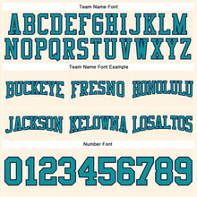 Load image into Gallery viewer, Custom Stitched Cream Teal-Navy Football Pullover Sweatshirt Hoodie